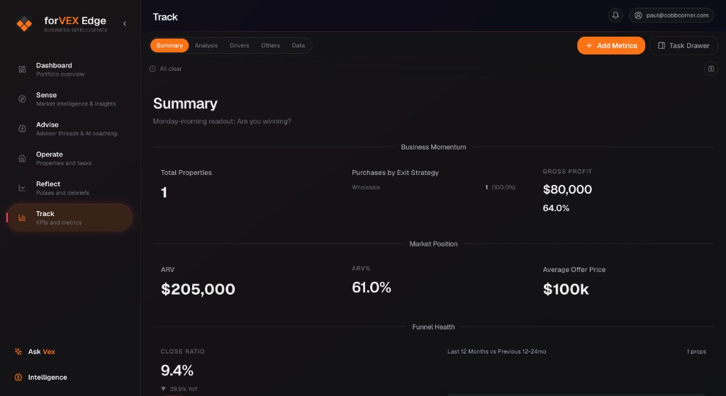 forVEX Edge screenshot showing run the operation